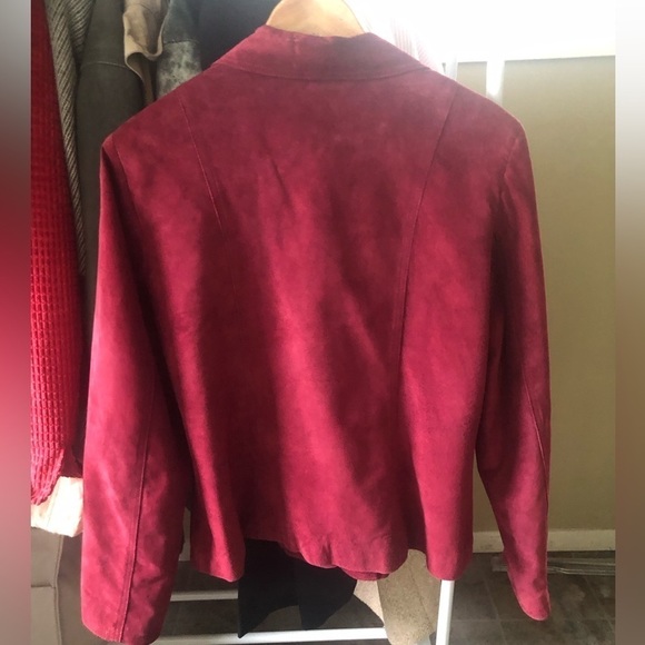 DANIER suede leather burgundy jacket - Picture 3 of 4